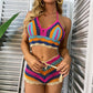 Multi-Color Striped Beachwear Bikini Set