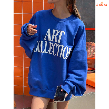 Letter Print Vintage Hoodie for women, fleece pullover with O-neck, straight fit, printed details, and artificial fur liner for Autumn/Winter.