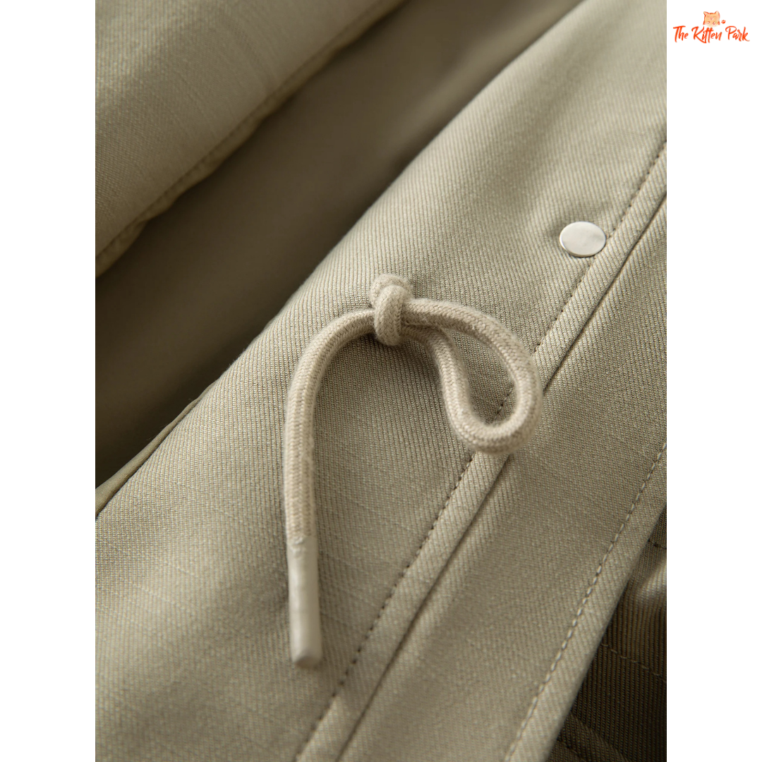 Women’s premium olive green embroidered jacket with zipper closure, turn-down collar, and boho-inspired longline autumn outerwear.