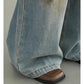 Vintage Wash Wide-Leg Denim