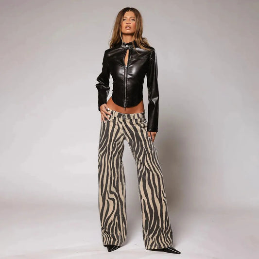 Zebra Vibe Streetwear Jeans