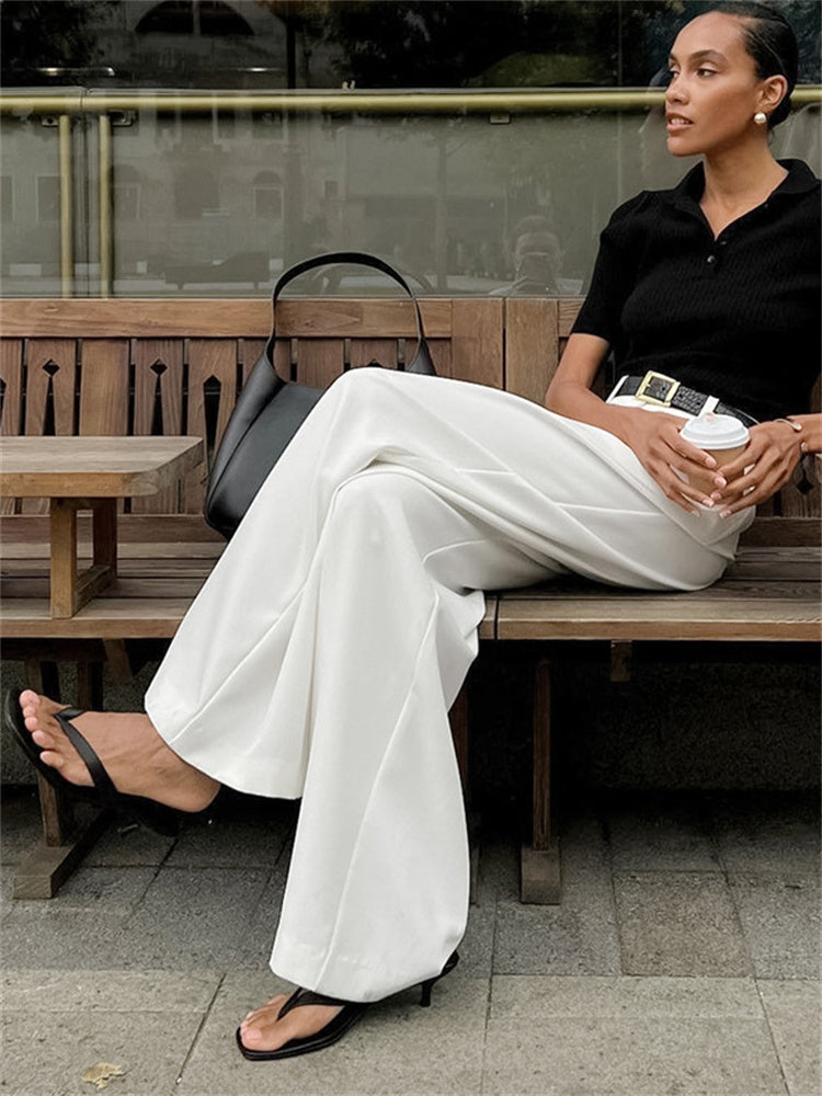 Stellar White Wide-Leg Pants