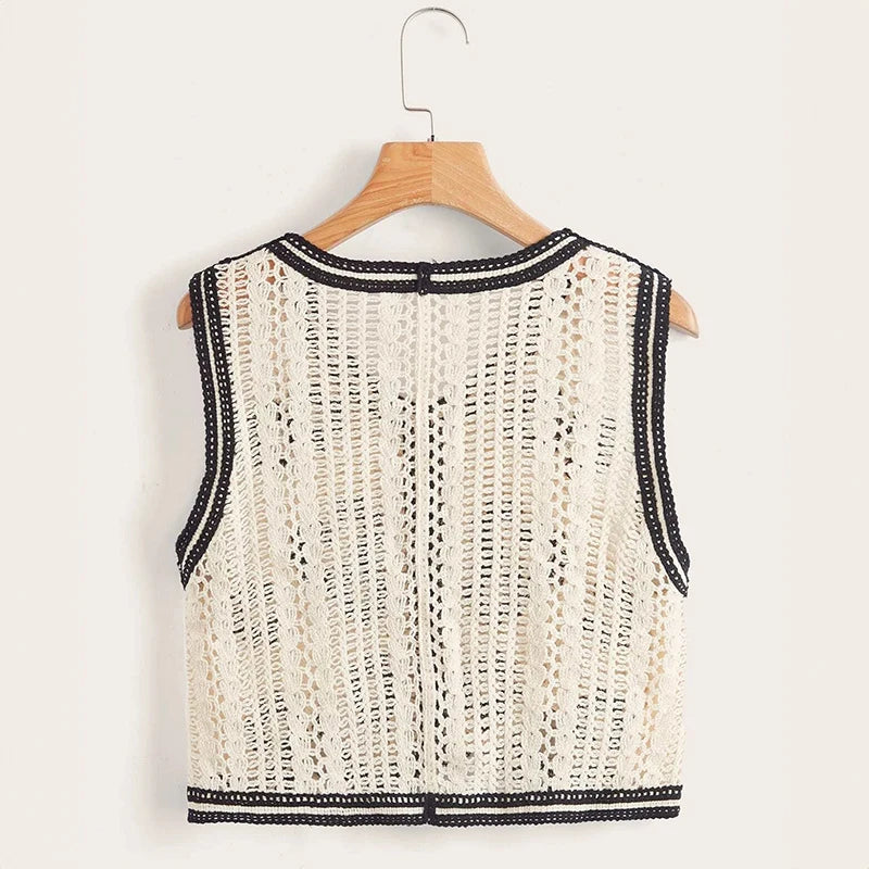 Wildflower Sleeveless Whisper Crochet Waistcoat