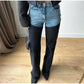 2025 Straight-Leg Y2K High-Waist Patchwork Jeans