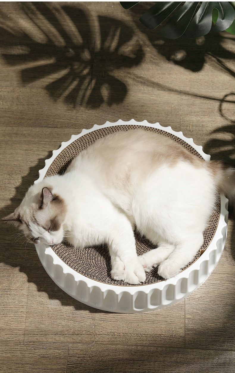 Grinding Claws Cardboard Round Cat Scratcher Pad