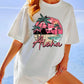 Oversized Cotton Aloha Hawaii Sunset Tee