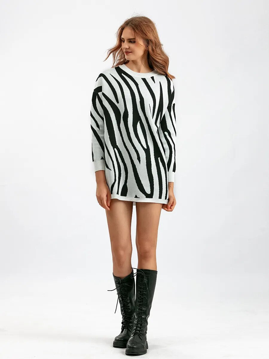Zebra Stripes Urban Long Sweater
