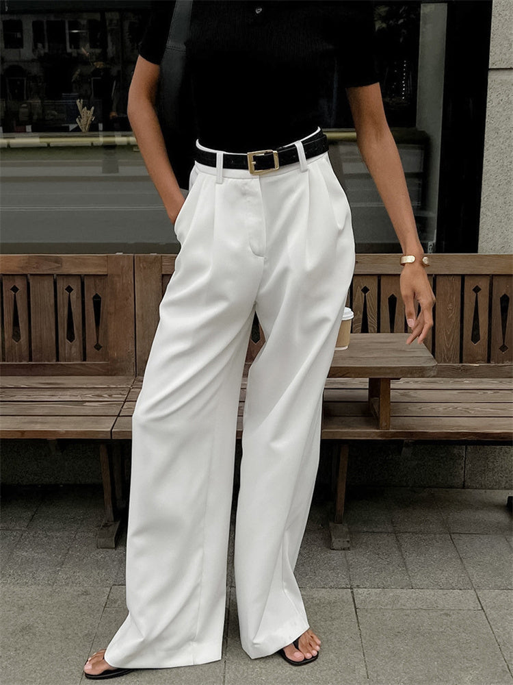 Stellar White Wide-Leg Pants