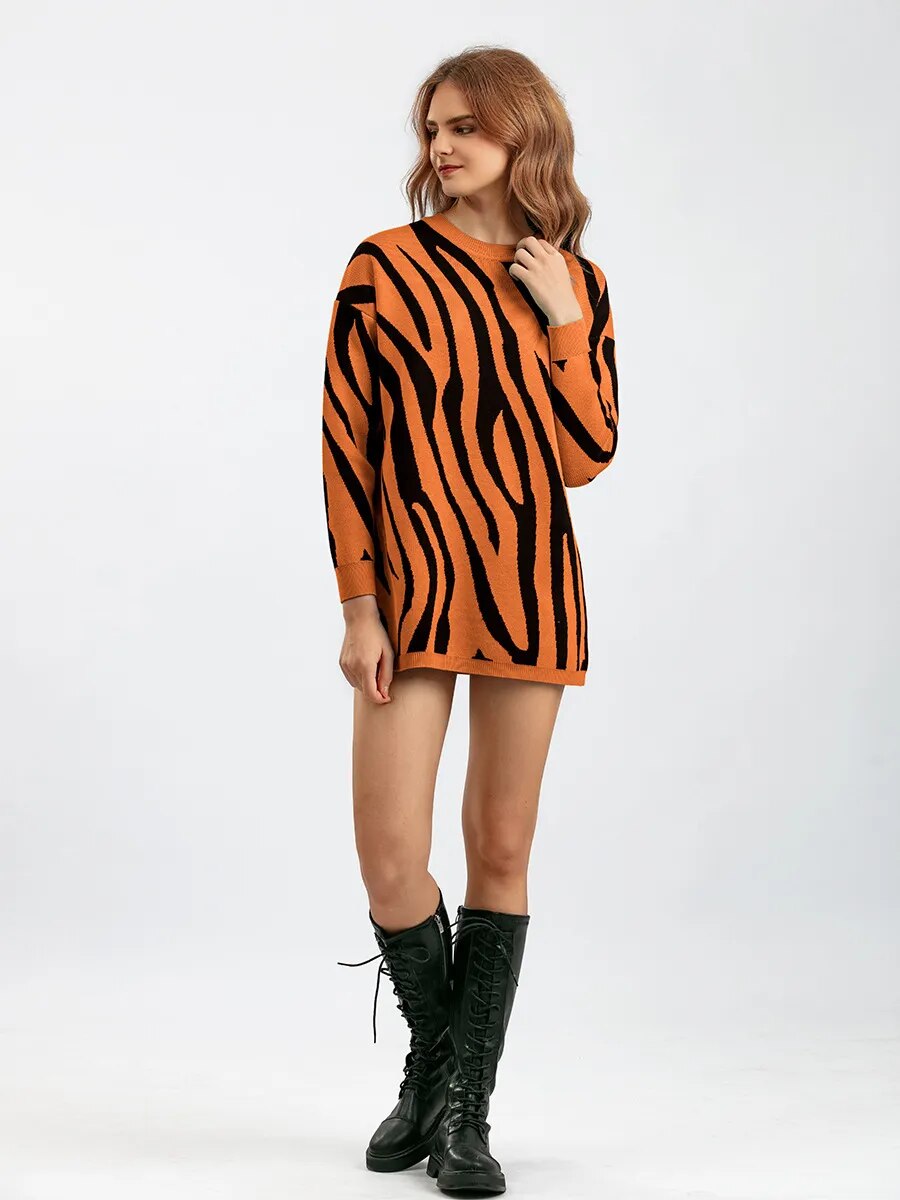 Zebra Stripes Urban Long Sweater