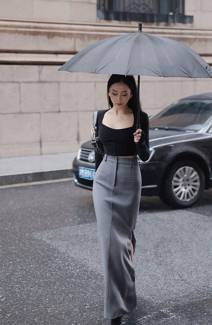 Timeless Slit Pencil Skirt