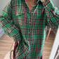 Retro Charm Oversized Plaid Shirt