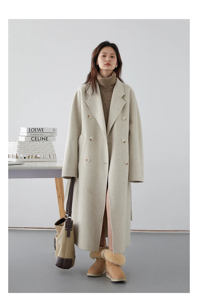 Classic Charm Loose Fit Woolen Overcoat