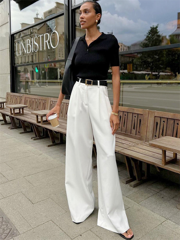 Stellar White Wide-Leg Pants