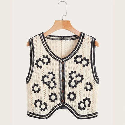 Wildflower Sleeveless Whisper Crochet Waistcoat