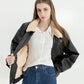 Retro Luxe Fur-Lined Leather Jacket