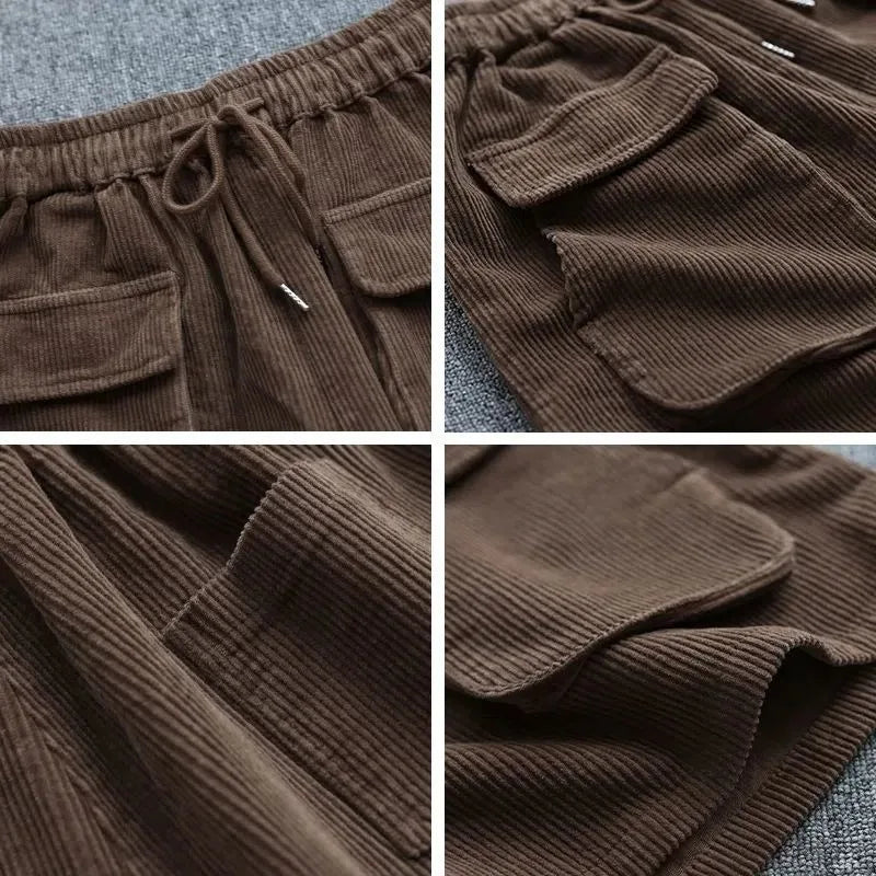 Retro Corduroy Pocket Shorts