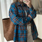 Retro Charm Oversized Plaid Shirt