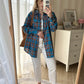 Retro Charm Oversized Plaid Shirt