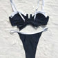 Monochrome Patchwork Bikini Set
