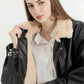 Retro Luxe Fur-Lined Leather Jacket