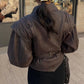 Street Luxe Belted Leather Jacket