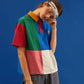 Cartoon Color Block Polo Shirt