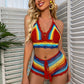 Multi-Color Striped Beachwear Bikini Set