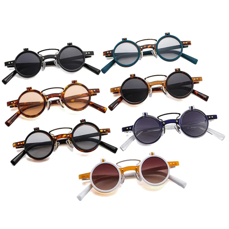 Small Round Flip Fashion Sunglasses