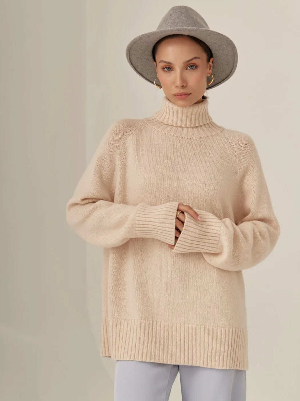 FemmeCozy Casual Elegance Turtleneck Sweater