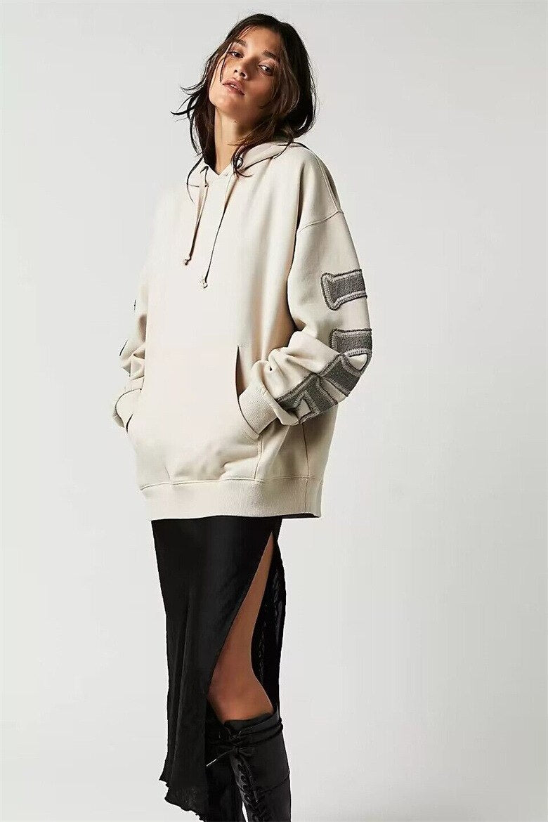 Stylish Letter Embroidery Hoodie