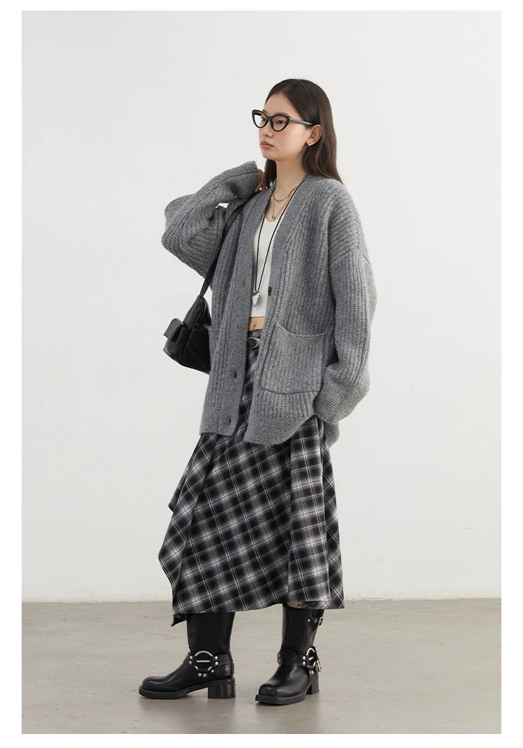 Frosted Plaid Elegance Skirt