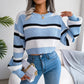 Striped Elegance Crop Sweater