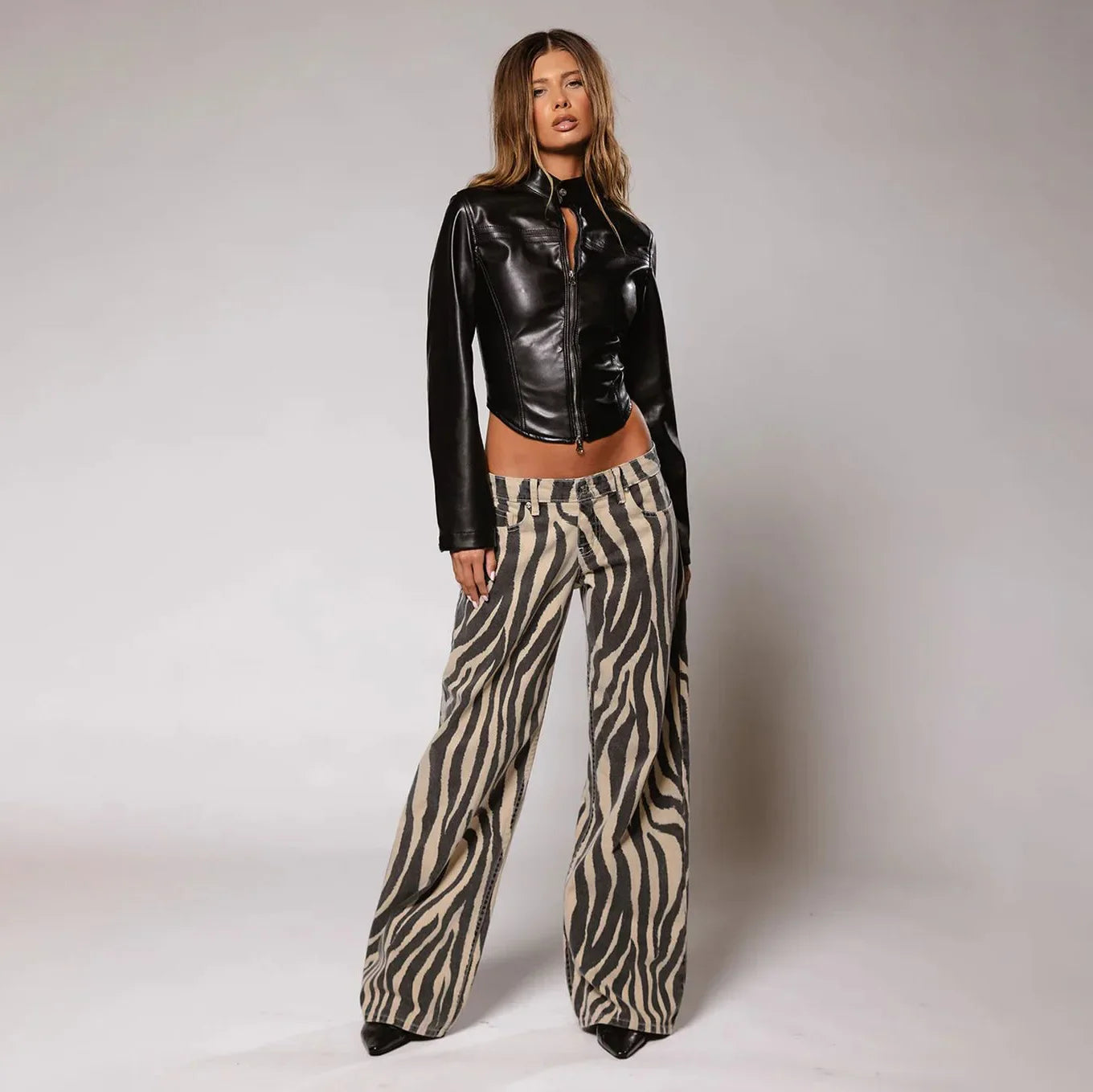 Zebra Vibe Streetwear Jeans