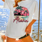 Oversized Cotton Aloha Hawaii Sunset Tee