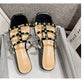 Summer Ribbon Sandals with Rivet Detailing