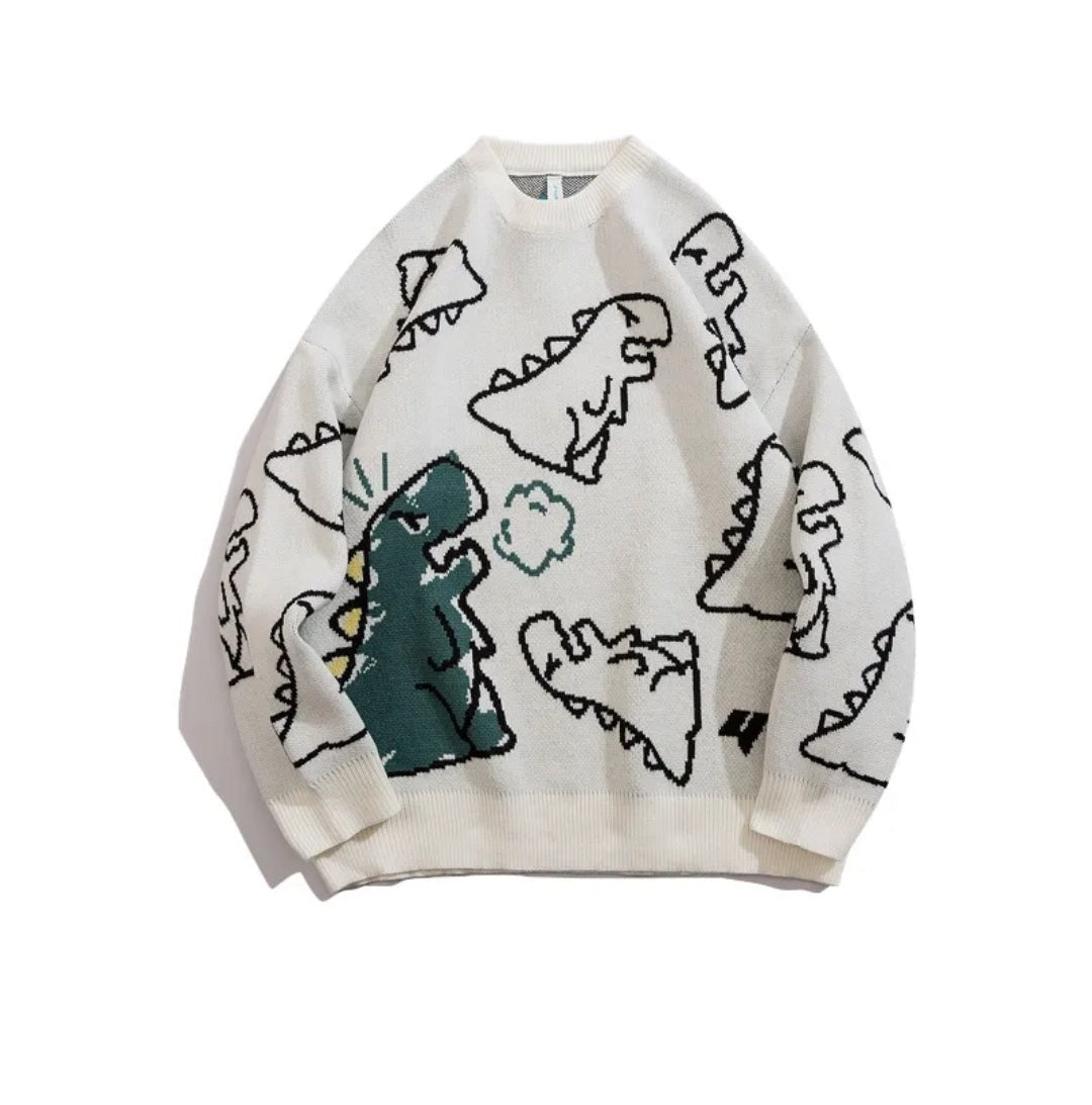 Dino Groove: Casual Cartoon Sweater