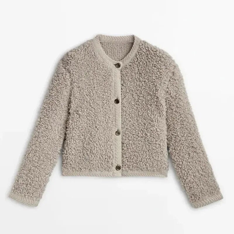 Classic Buttoned Wool Blend Jacket