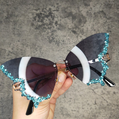 Crystal Butterfly Diamond Sunglasses
