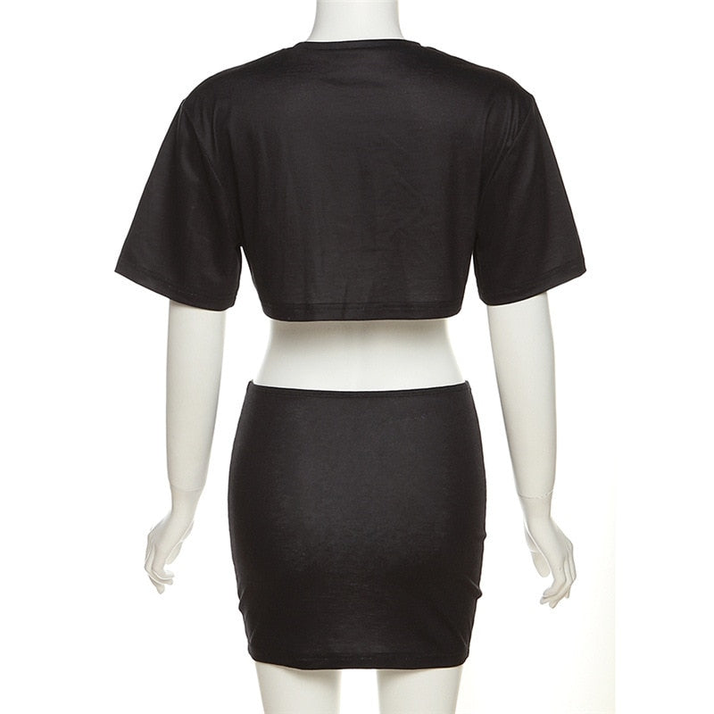 Summer Matching Set: Crop Top and Mini Skirt Set