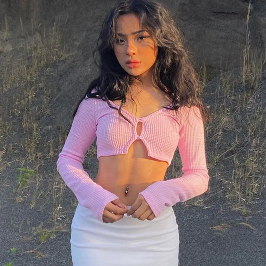 Pink Dream Ribbed Knit Crop