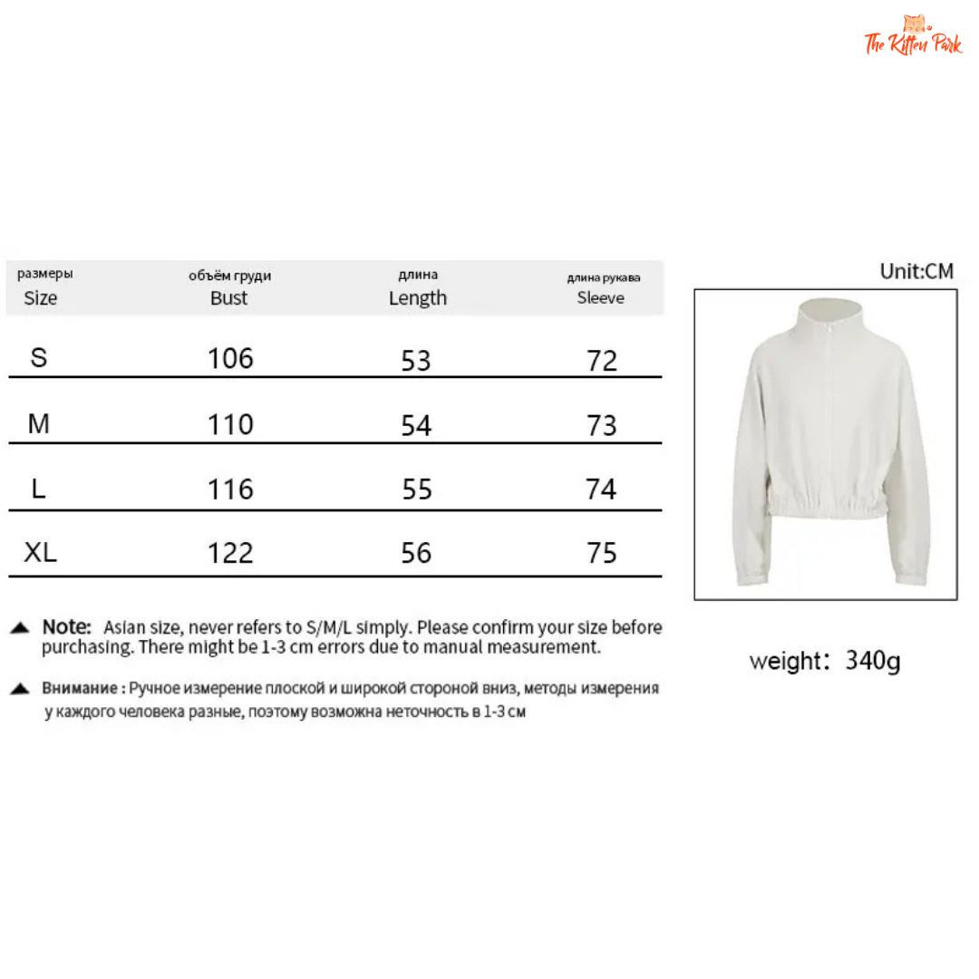 Thick solid zipper streetwear coat for women with turtleneck design and button details, ideal for autumn and winter outfits.