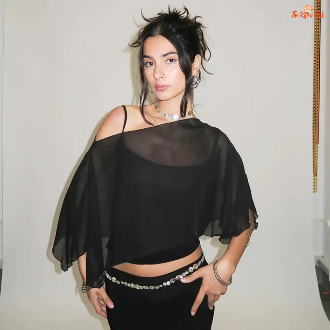 2-piece set with ruffled mesh off-shoulder top and matching camisole, featuring butterfly sleeves and a loose, comfy fit in streetwear style.