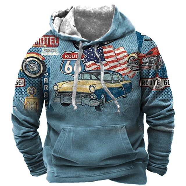 Old Steel Route 66 Cool Themed Unisex Hoodies