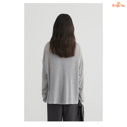 Women’s V-Neck Cardigan – Long Sleeve Lightweight Knit Top