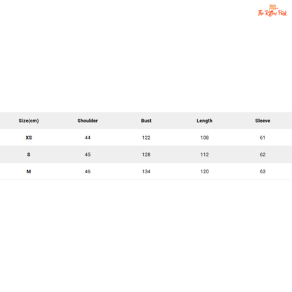 Women’s long wool coat with double-breasted closure, turn-down collar, wide-waisted fit, and button-pocket details in solid design.