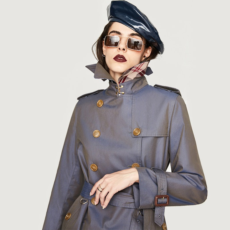 Timeless Elegance Long Double Breasted Trench