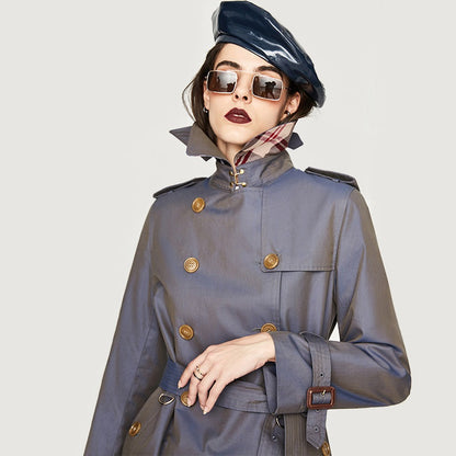 Timeless Elegance Long Double Breasted Trench