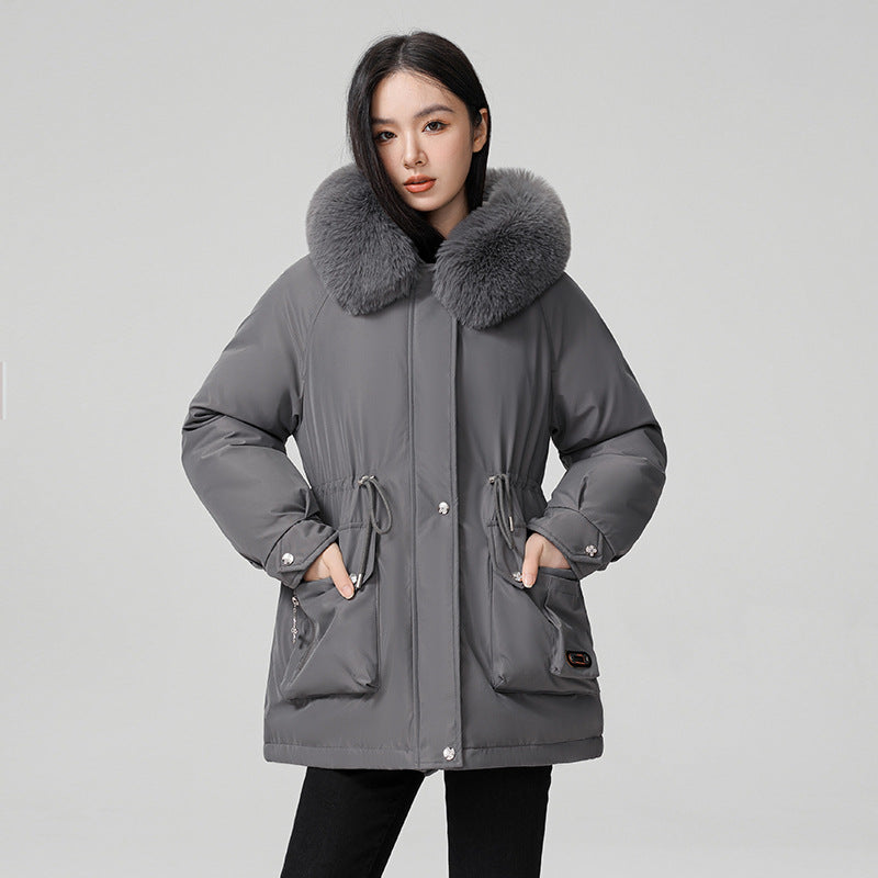 High Quality Cotton Padded Warm Hooded Parka Coat For Women