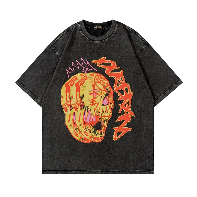 Womens Vintage Mermaid Skull Print T-Shirts