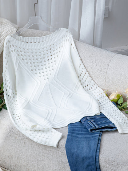Women Hollow Out V Neck Sweaters